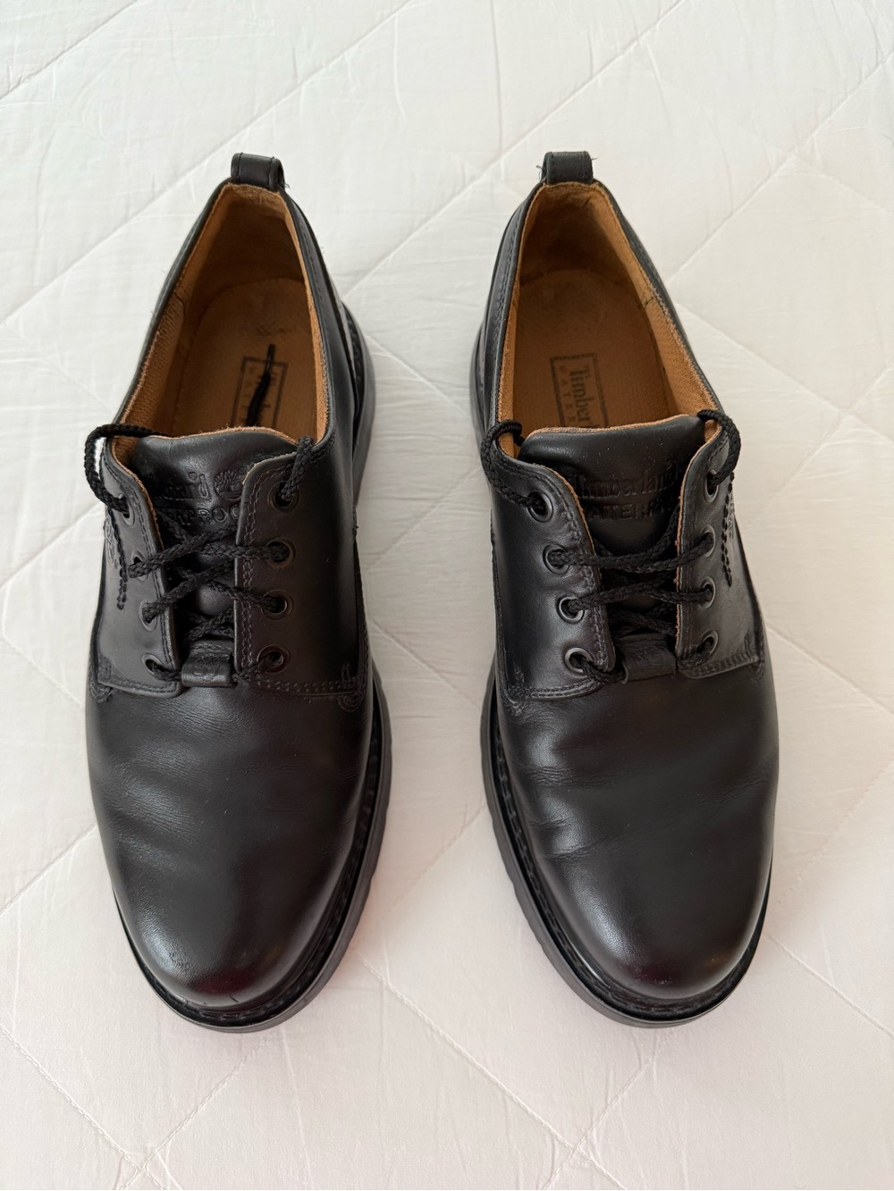 Timberland Black Leather Derby Shoes for Men